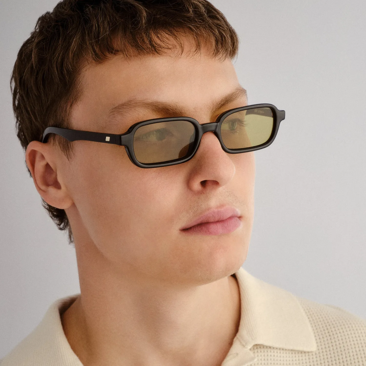 Le Specs Pilferer occhiale da sole nero verde stretto