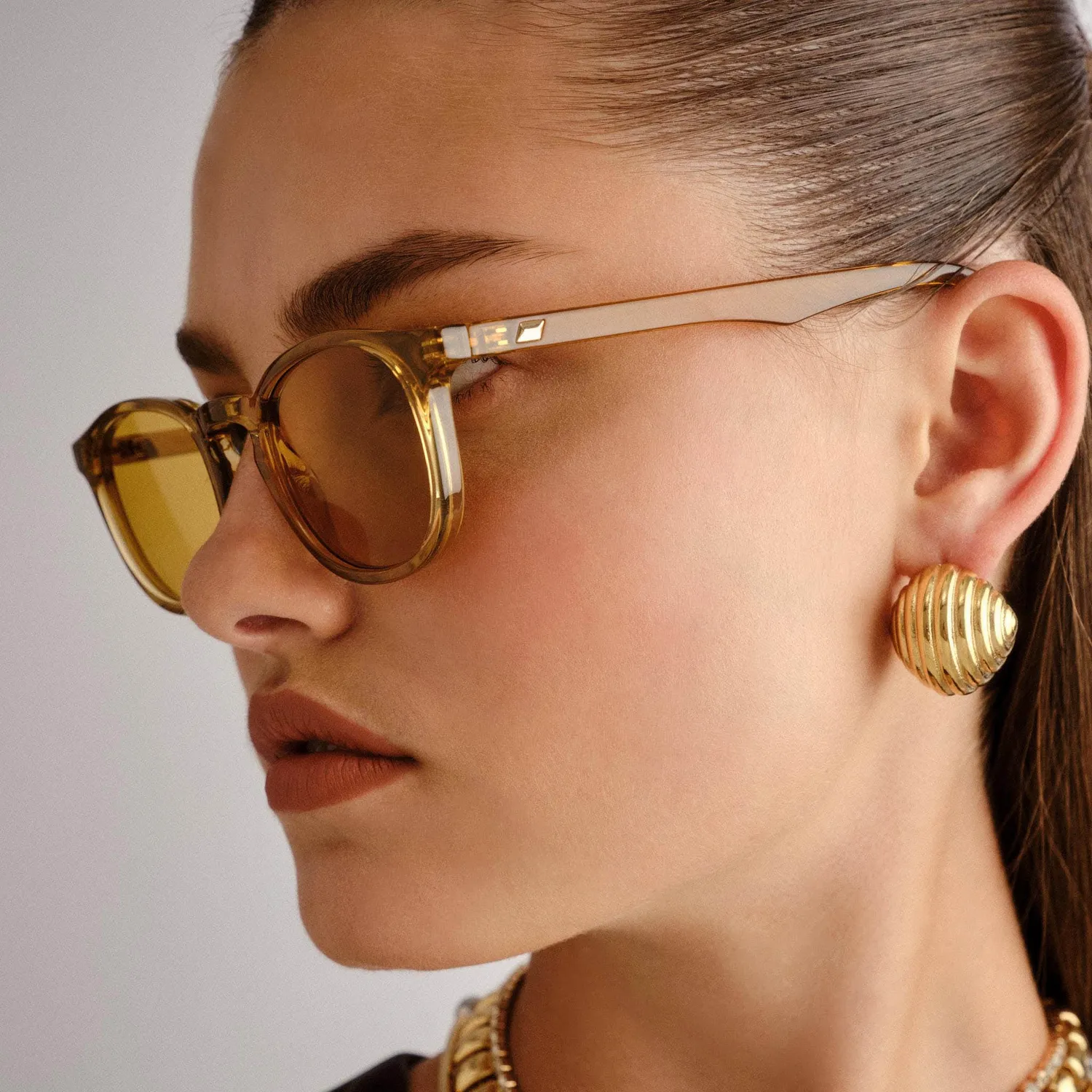 Le Specs Club Royale occhiale da sole whiskey tondo