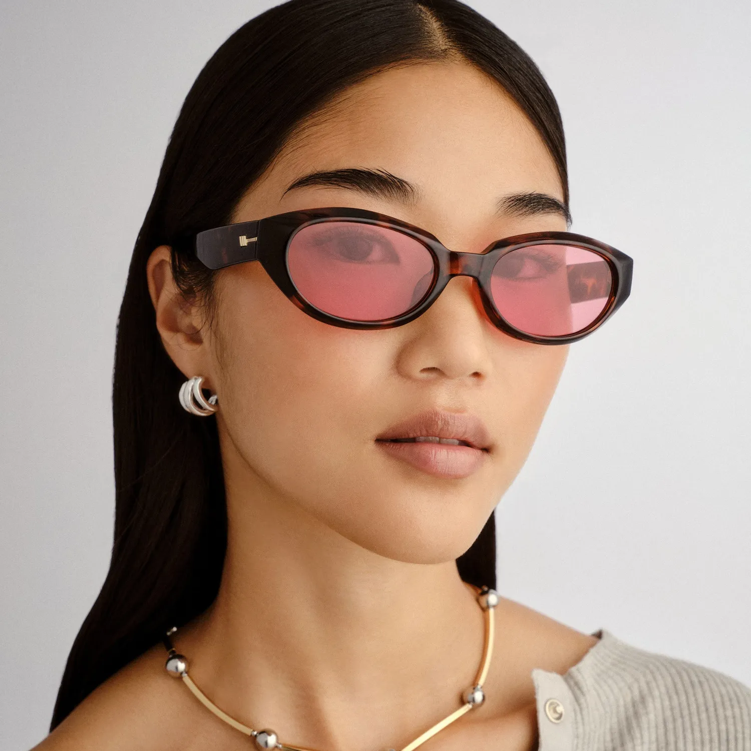 Le Specs Le Bijou occhiale da sole tartarugato ovale