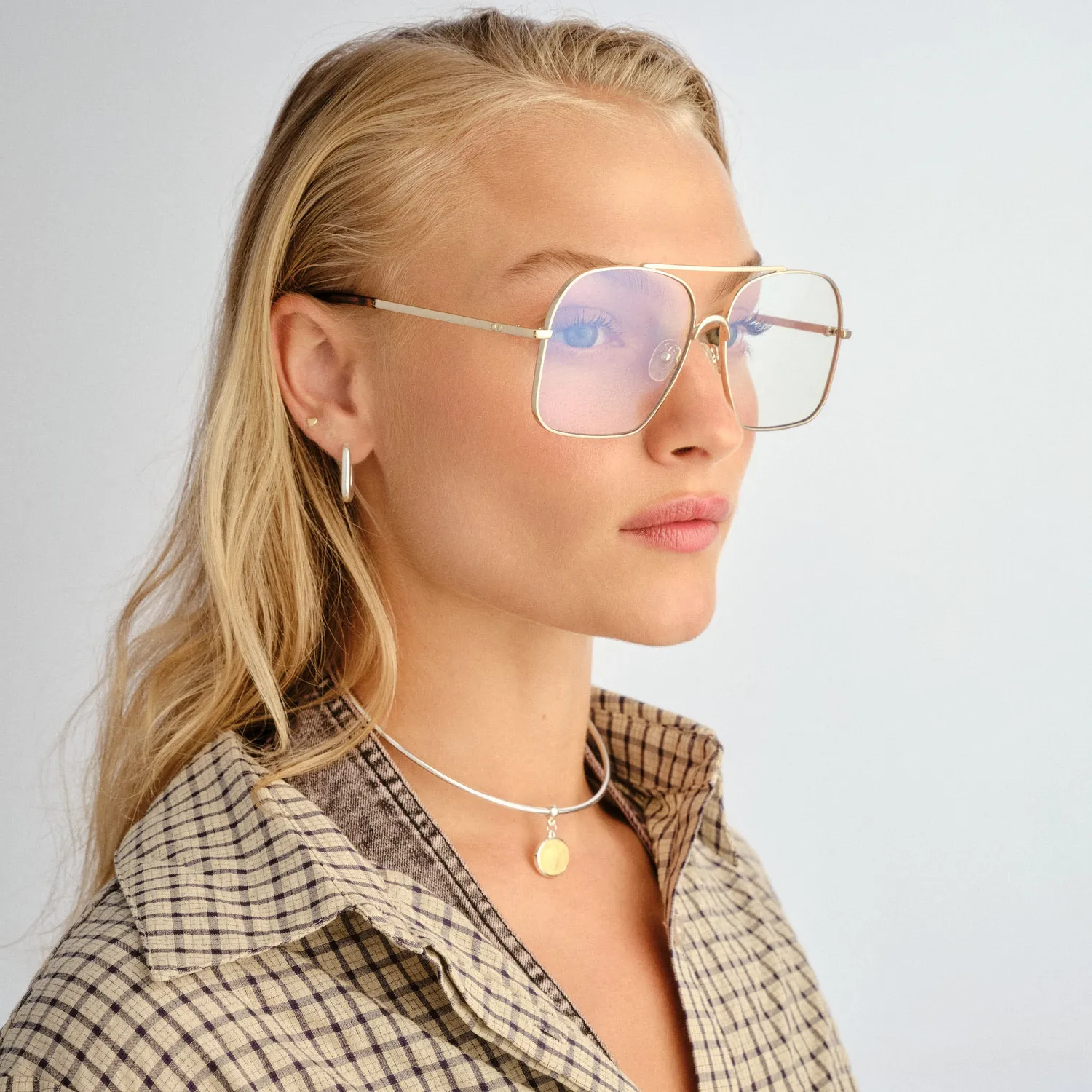 Le Specs Civelle montatura da vista oro luce blu