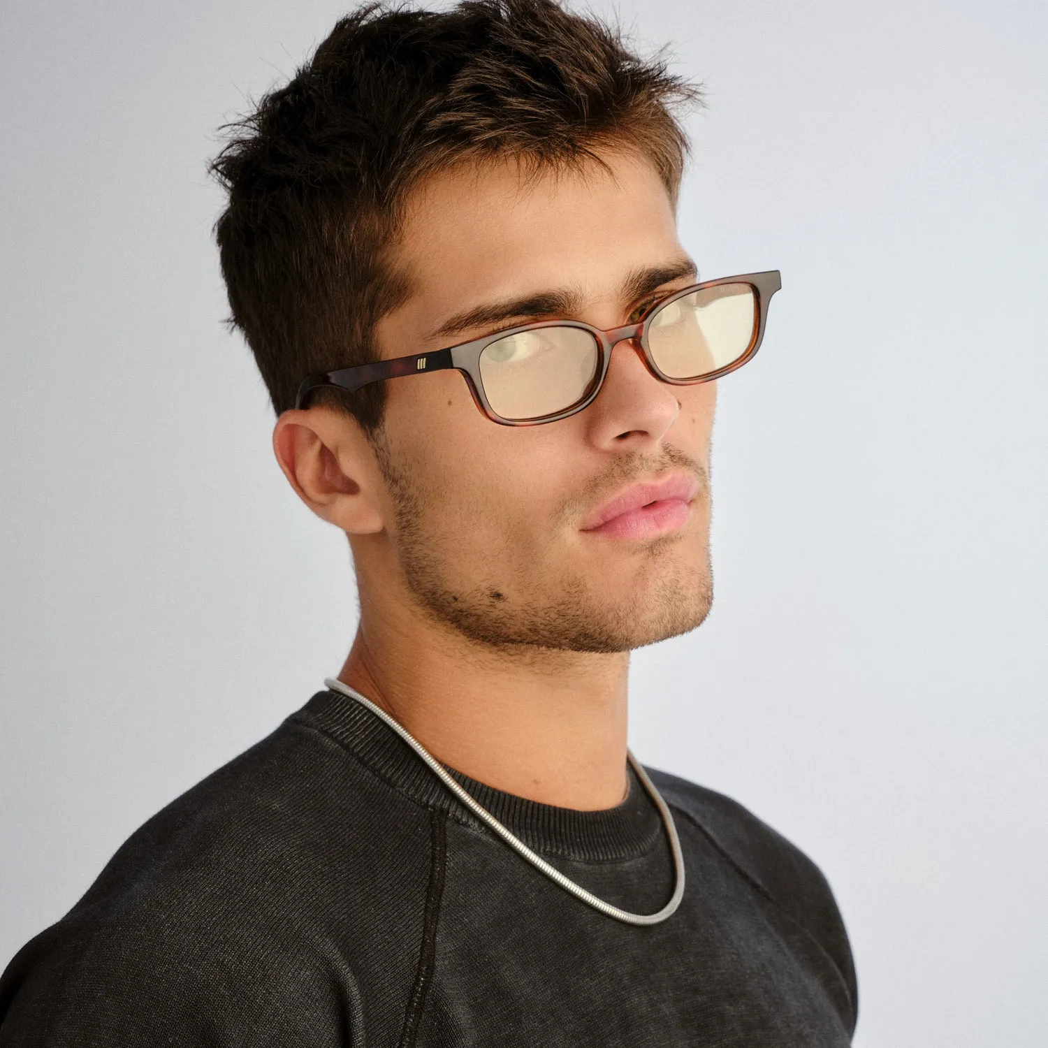 Le Specs Echelon occhiale da sole toffee tort rettangolare