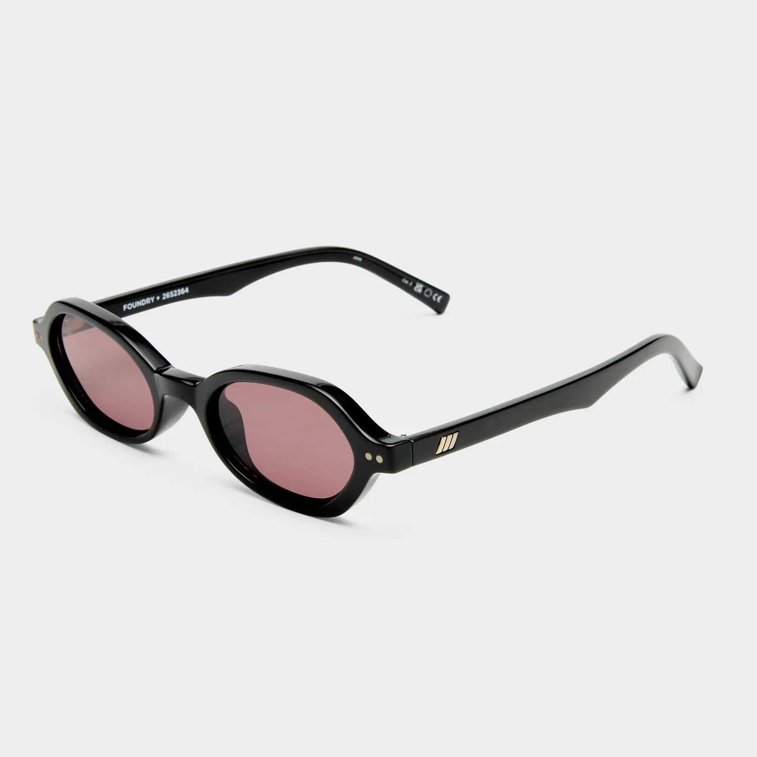 Le Specs Foundry occhiali da sole neri ovali stretti
