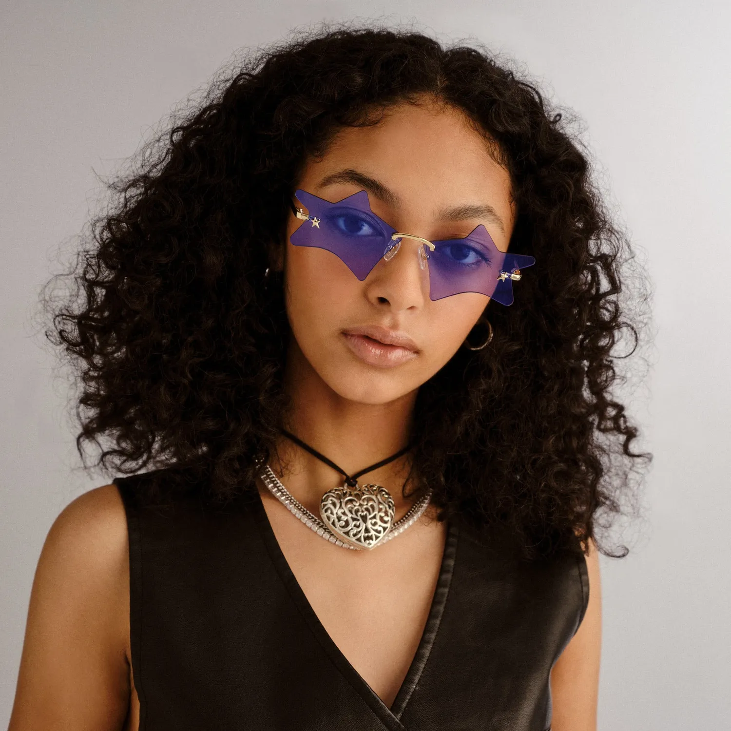 Le Specs Twinkle occhiali da sole gold cobalt mirror a farfalla