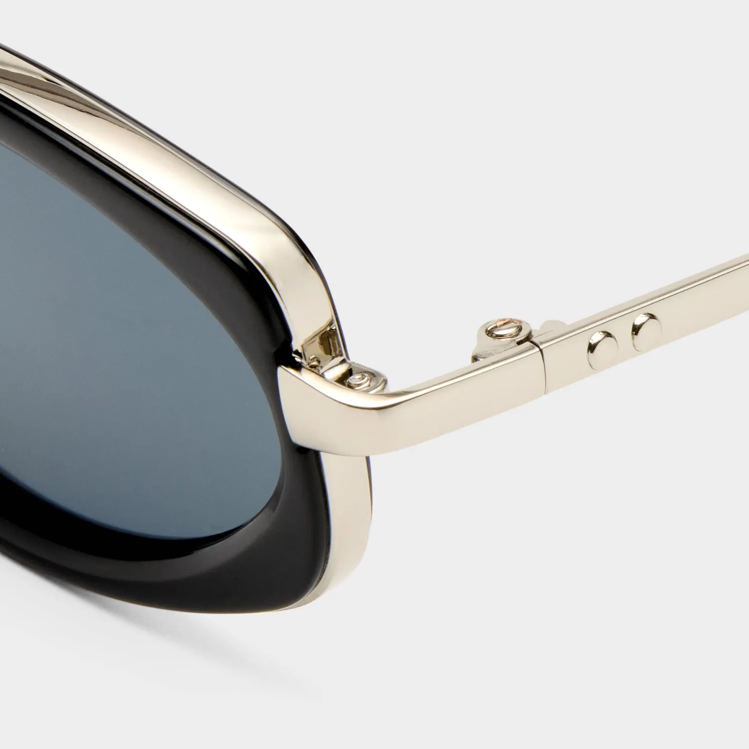 Le Specs Mecharo occhiali da sole ovale argento nero