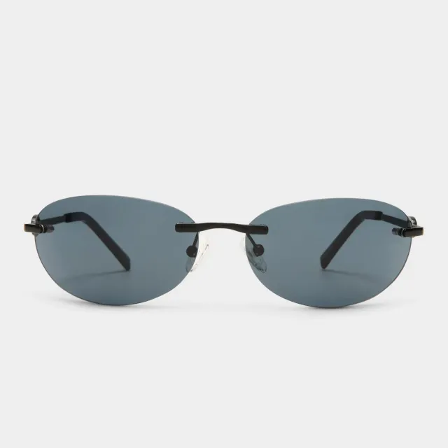 Le Specs Slinky occhiale da sole nero opaco rimless ovale