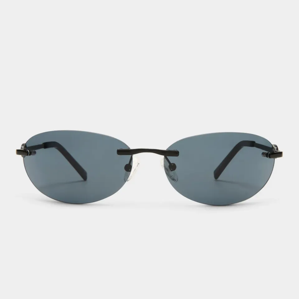 Le Specs Slinky occhiale da sole nero opaco rimless ovale