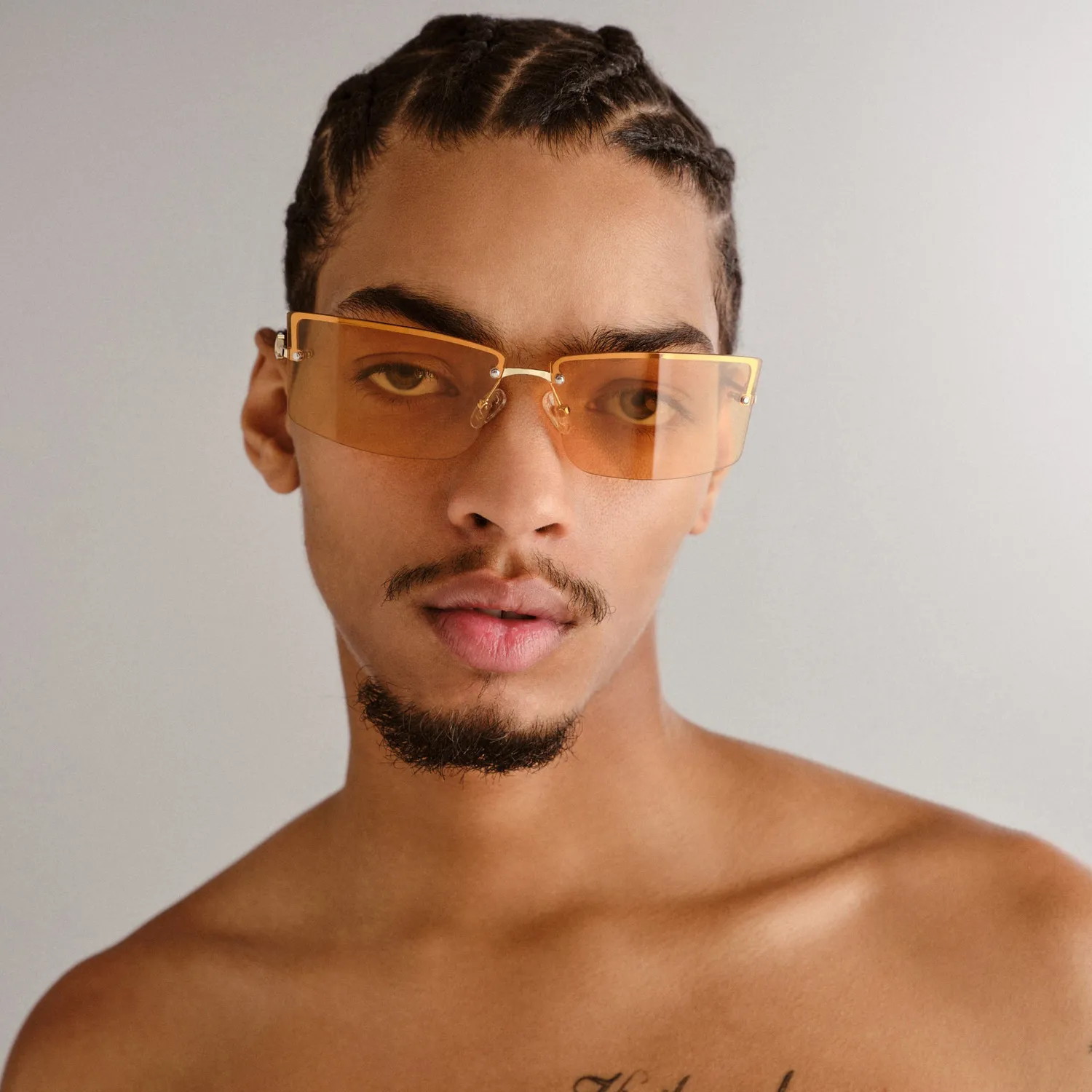Le Specs Alien occhiale da sole Bright Gold rettangolo