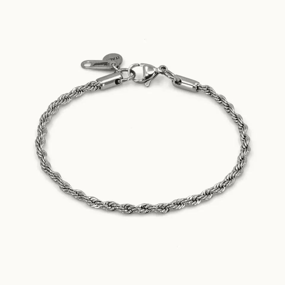 Hemmet Principle Spiral Link Chain bracciale oro bianco 18cm