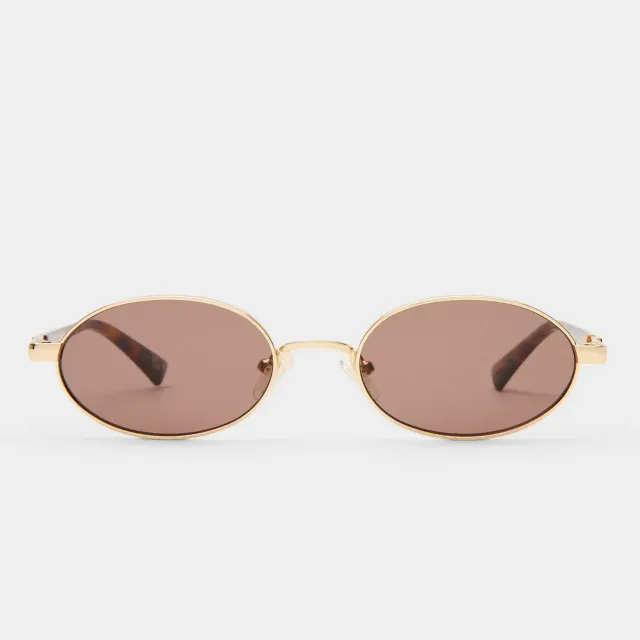 Le Specs Icicle occhiali da sole oro marrone metallo