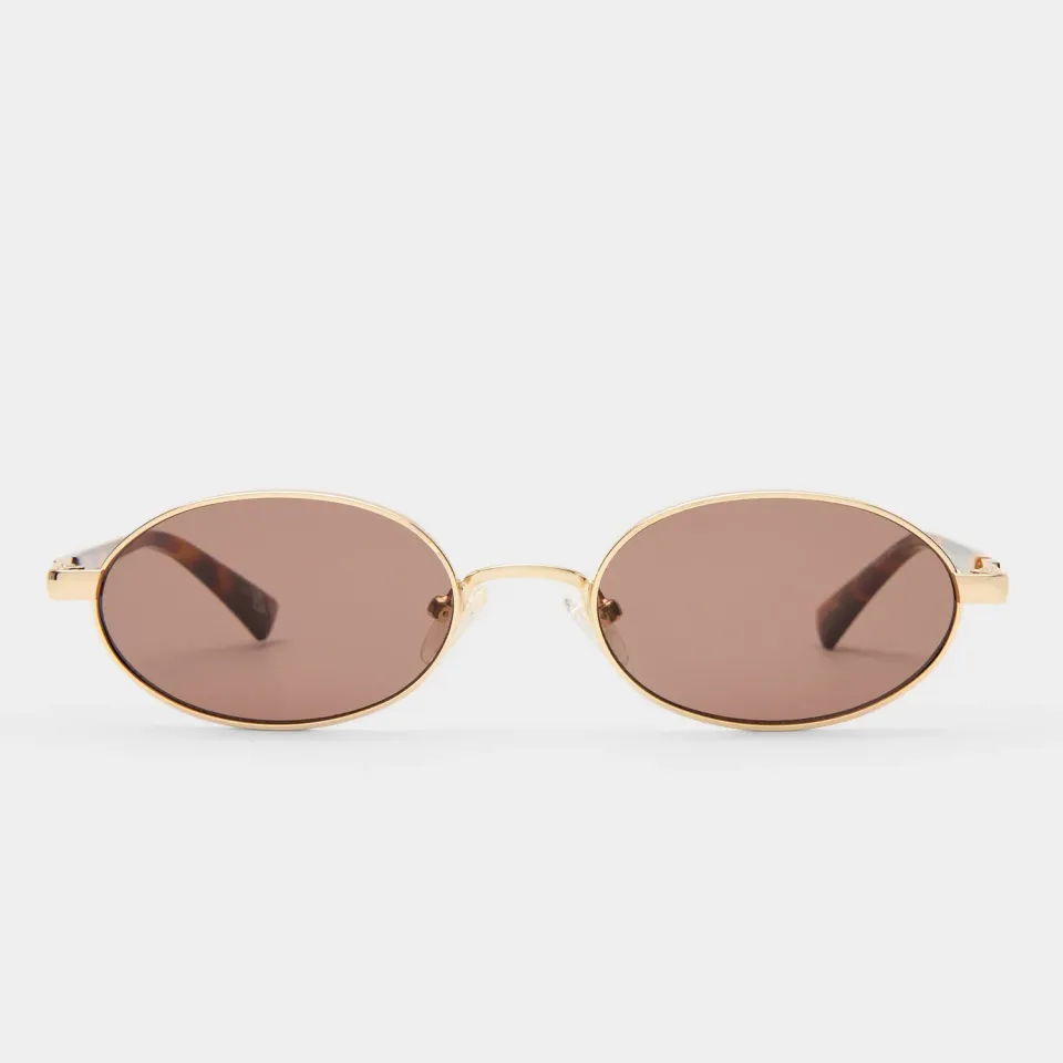 Le Specs Icicle occhiali da sole oro marrone metallo