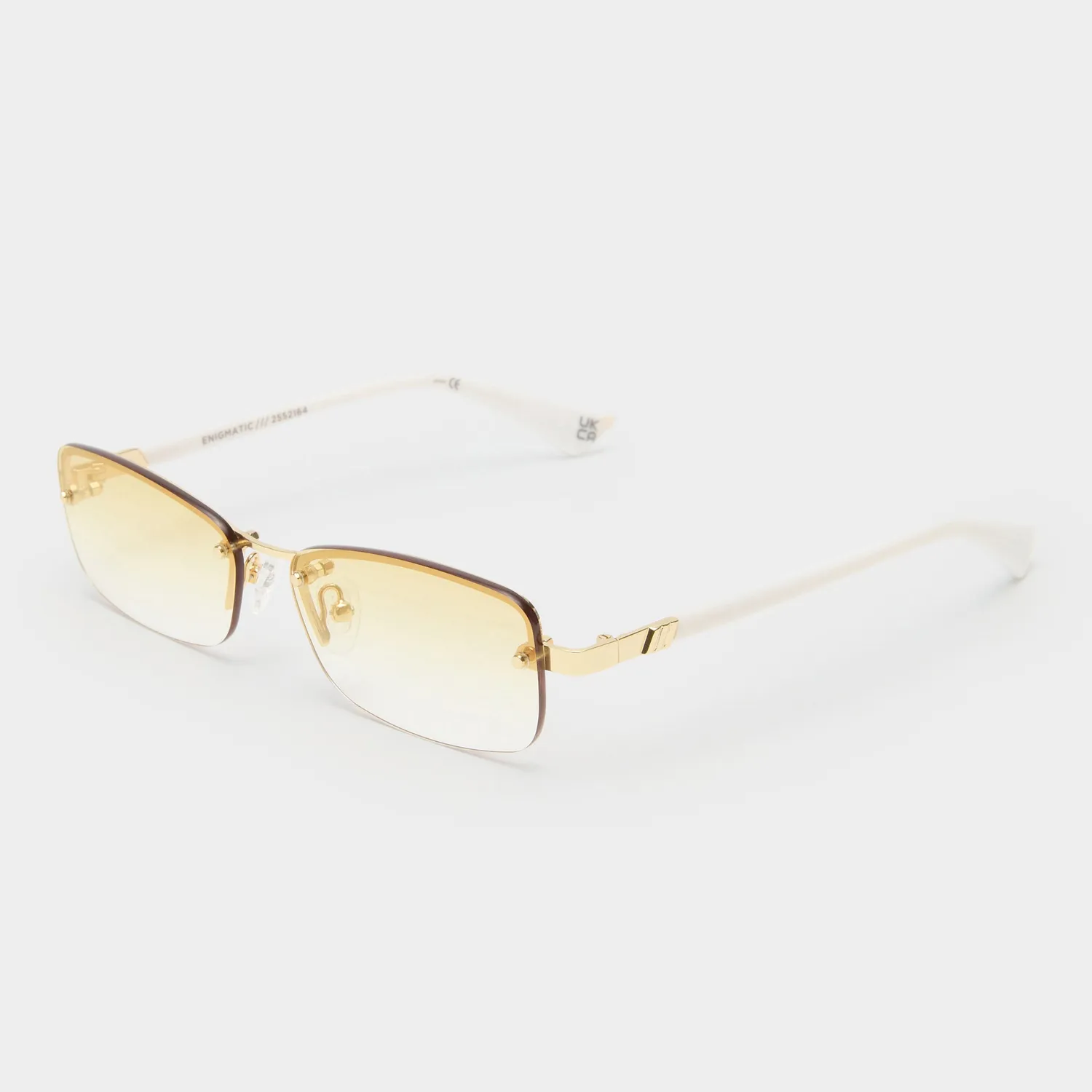 Le Specs Enigmatic occhiale da sole oro avorio specchiato