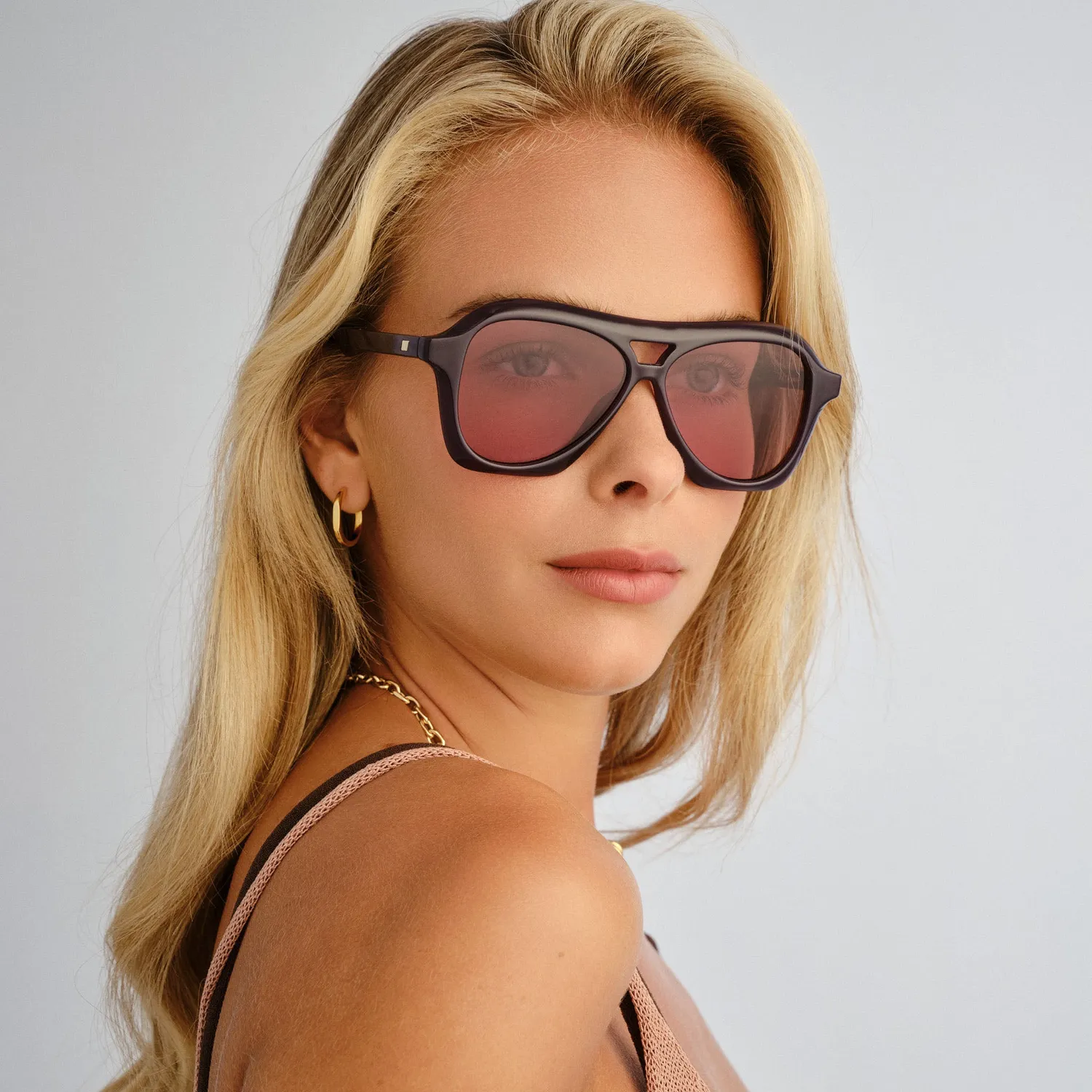 Le Specs Drizzle occhiali da sole prugna aviatore