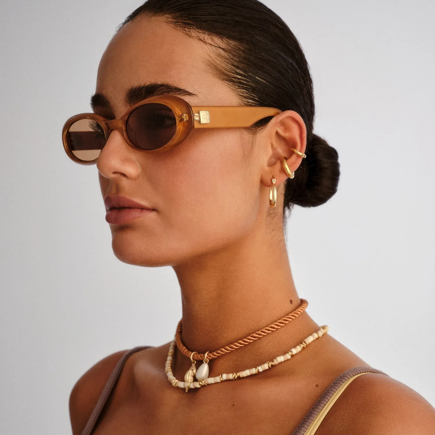 Le Specs Work It occhiale da sole oro perla marrone