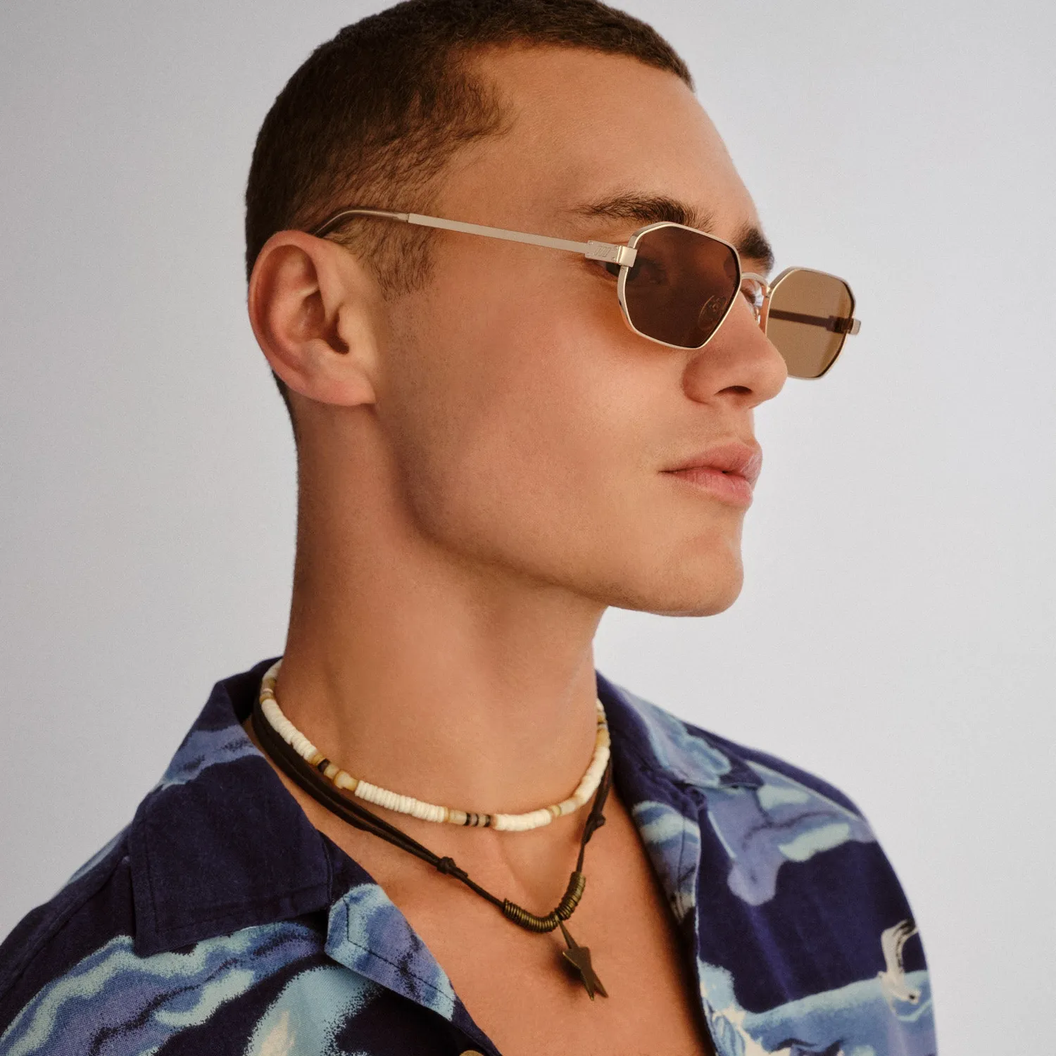 Le Specs Mythic occhiale da sole oro marrone metallo