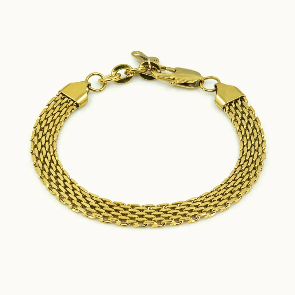 Hemmet Principle Wide Milan Mesh bracciale maglia oro