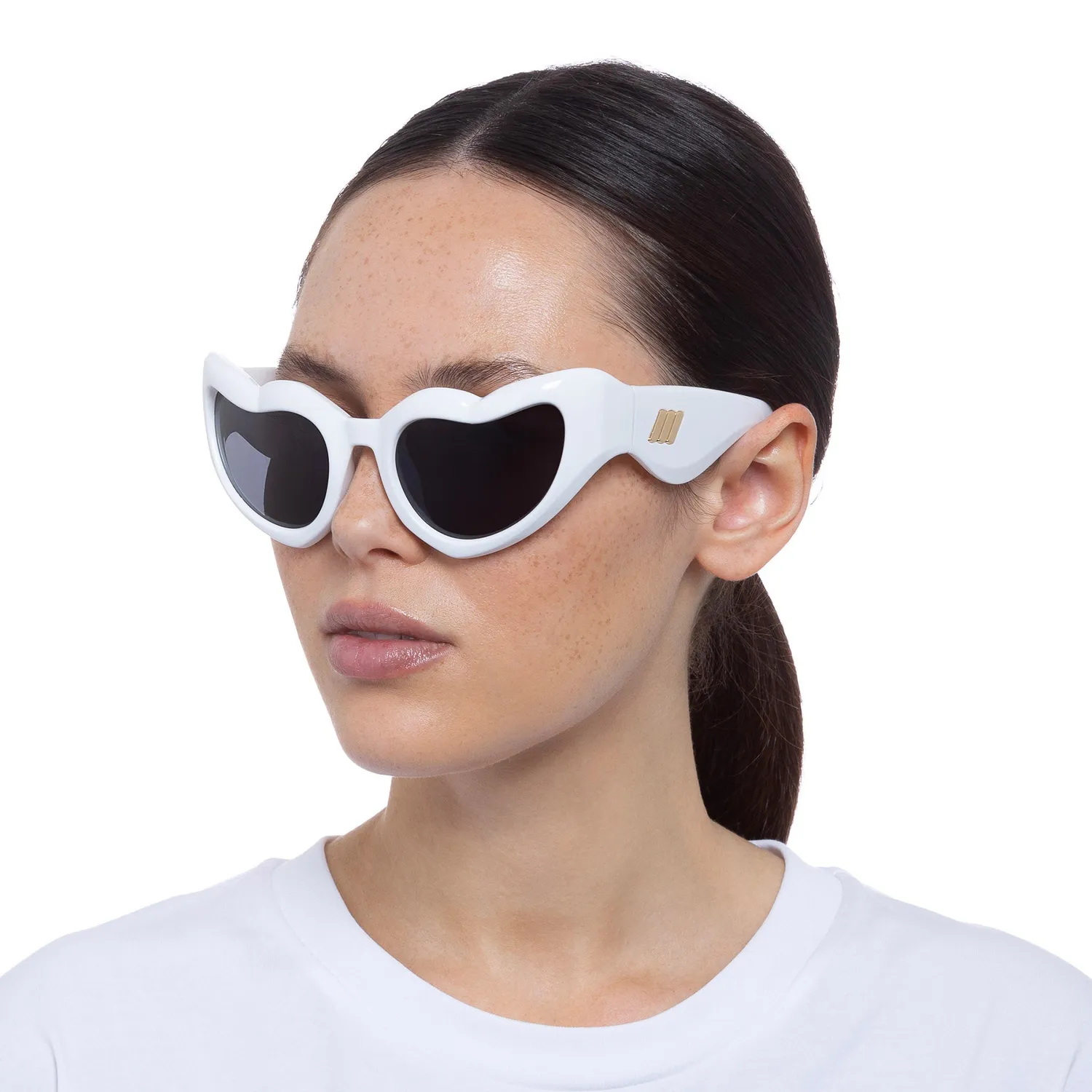 Le Specs Fast Love occhiale da sole bianco avvolgente