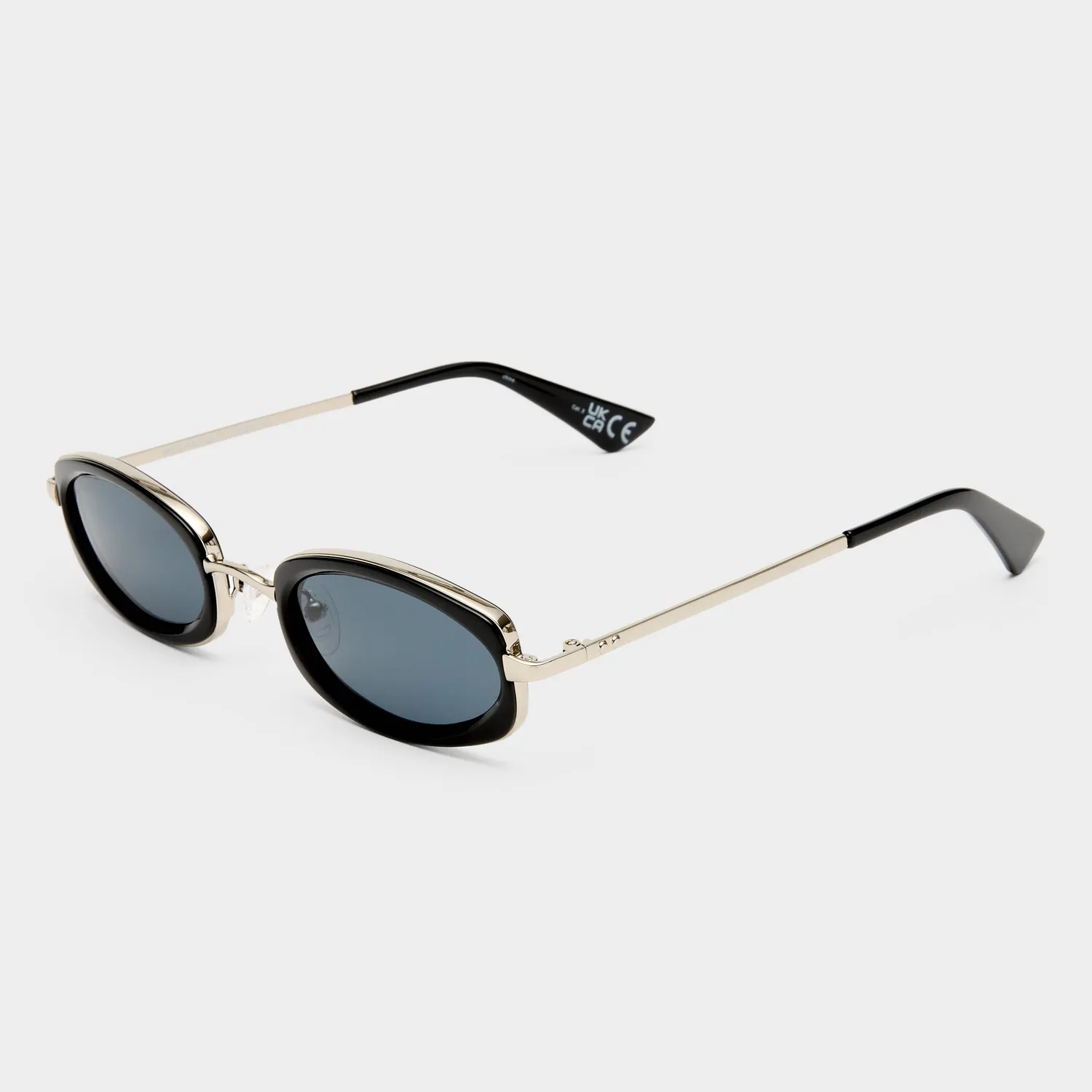Le Specs Mecharo occhiali da sole ovale argento nero