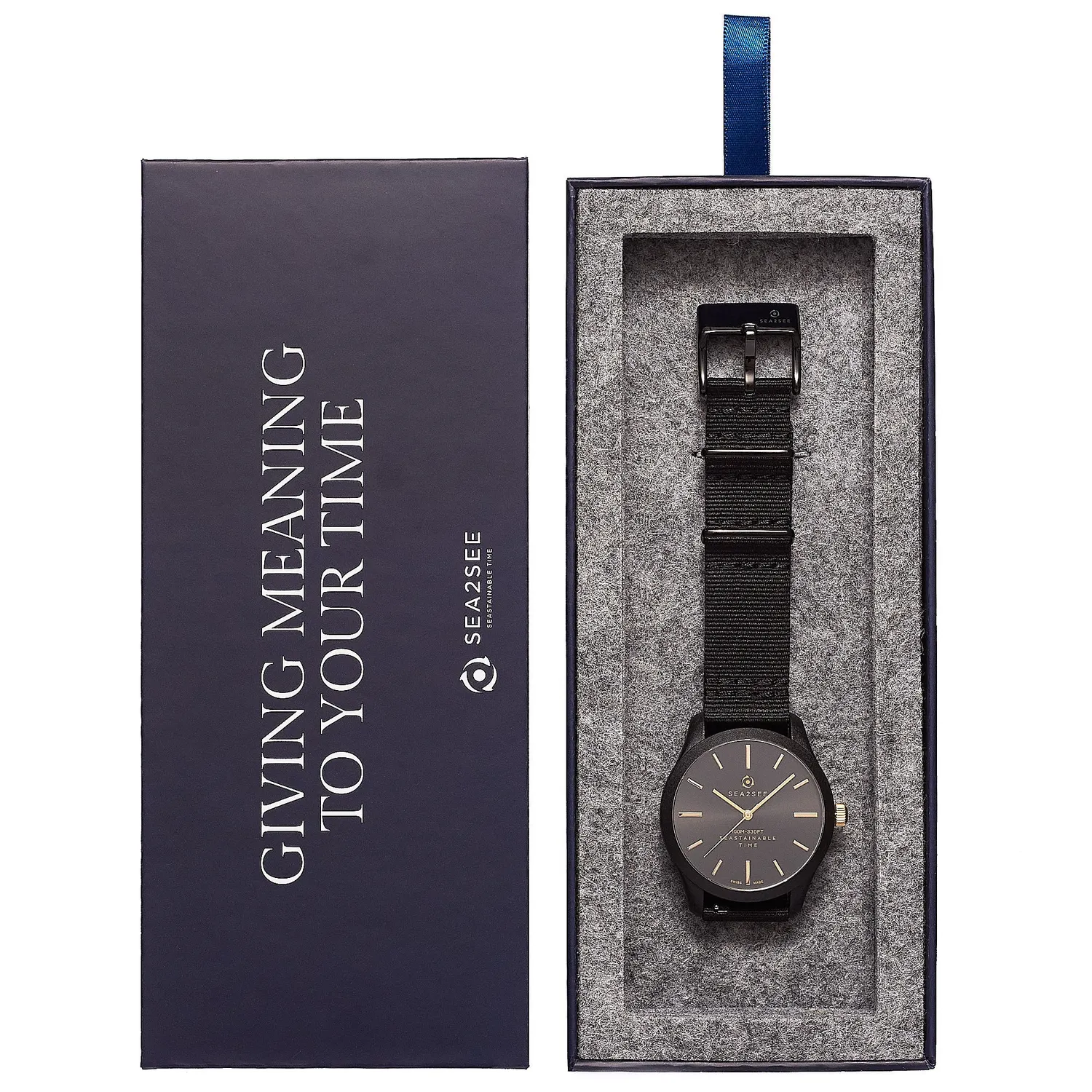 Sea2See Fiji 02 orologio nero 37 mm impermeabile