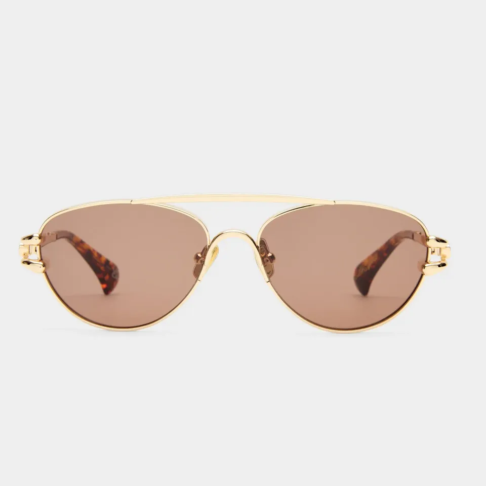Le Specs Numero Seis occhiale da sole oro aviatore