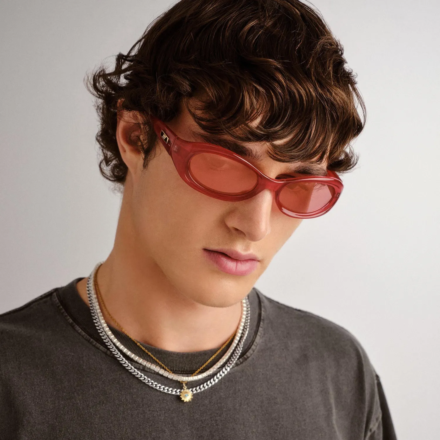 Le Specs Nightcrawler occhiali da sole wrap vermiglio specchio