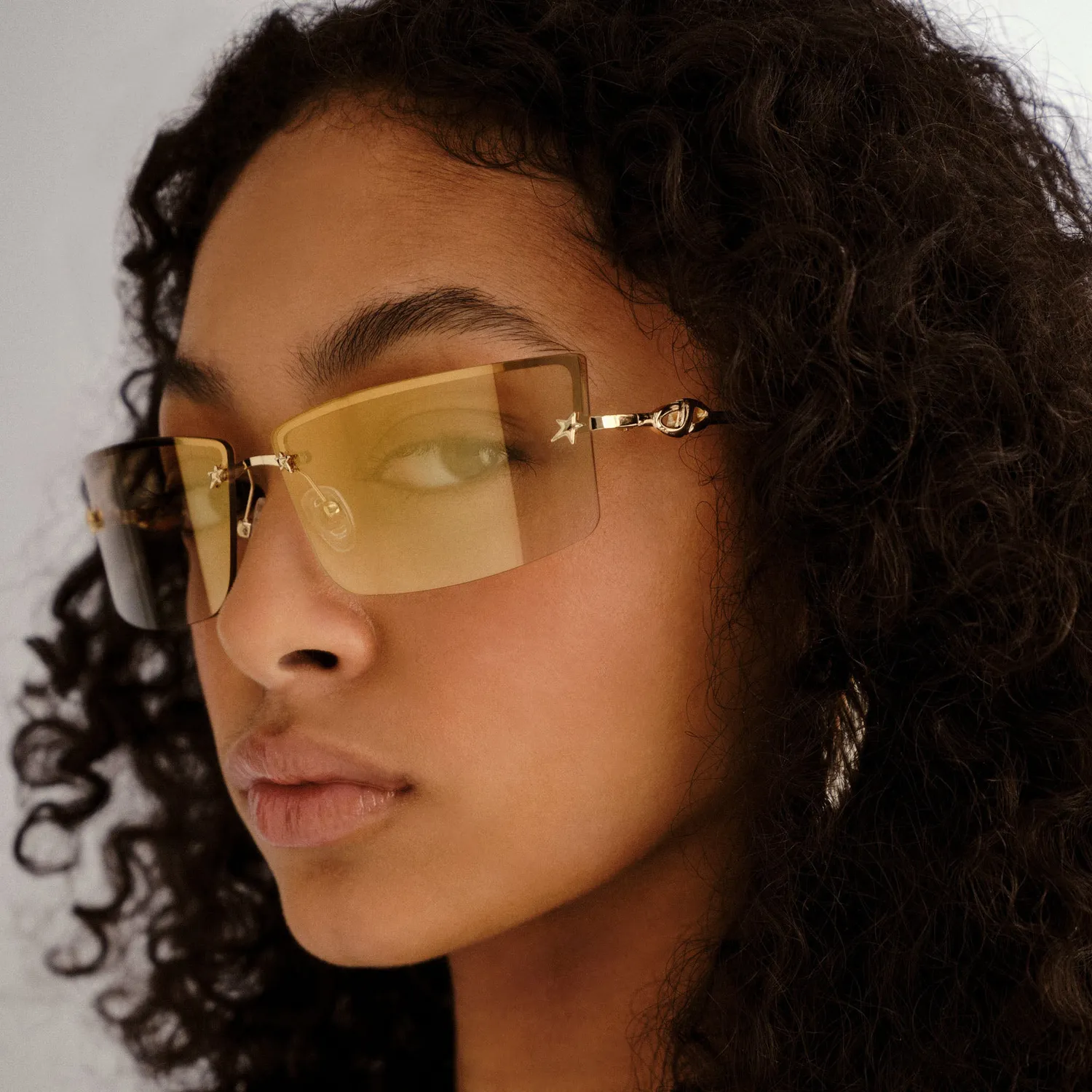 Le Specs Alien occhiali da sole oro rettangolari