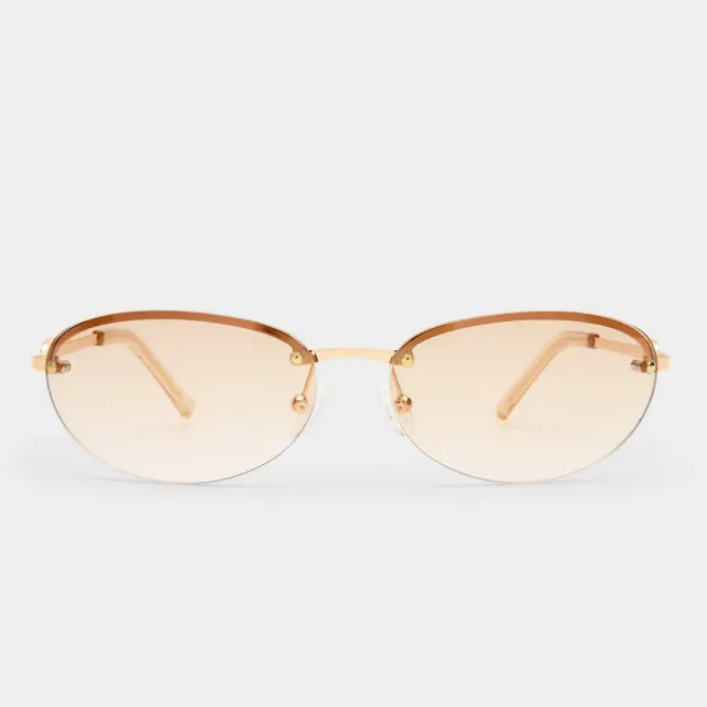 Le Specs Slinky occhiali da sole oro marrone grad senza montatura