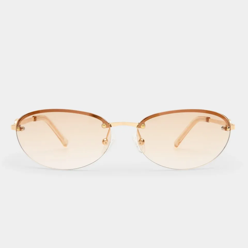 Le Specs Slinky occhiali da sole oro marrone grad senza montatura