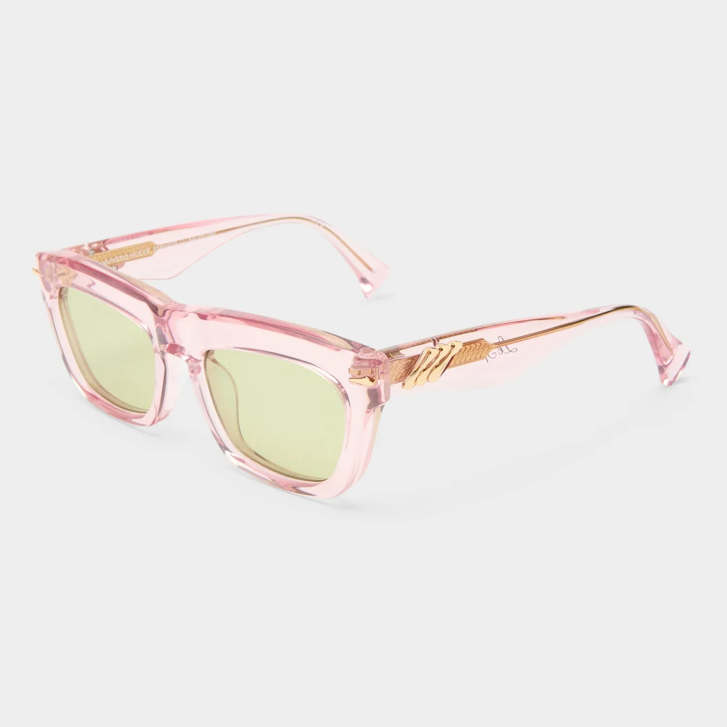 Le Specs Numero Nueve occhiale da sole rosa D-frame verde