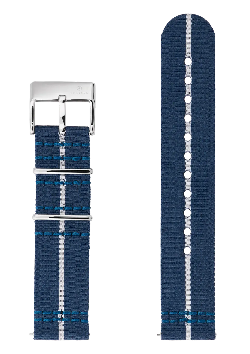 Sea2See Navy Blue/White cinturino 20 mm blu