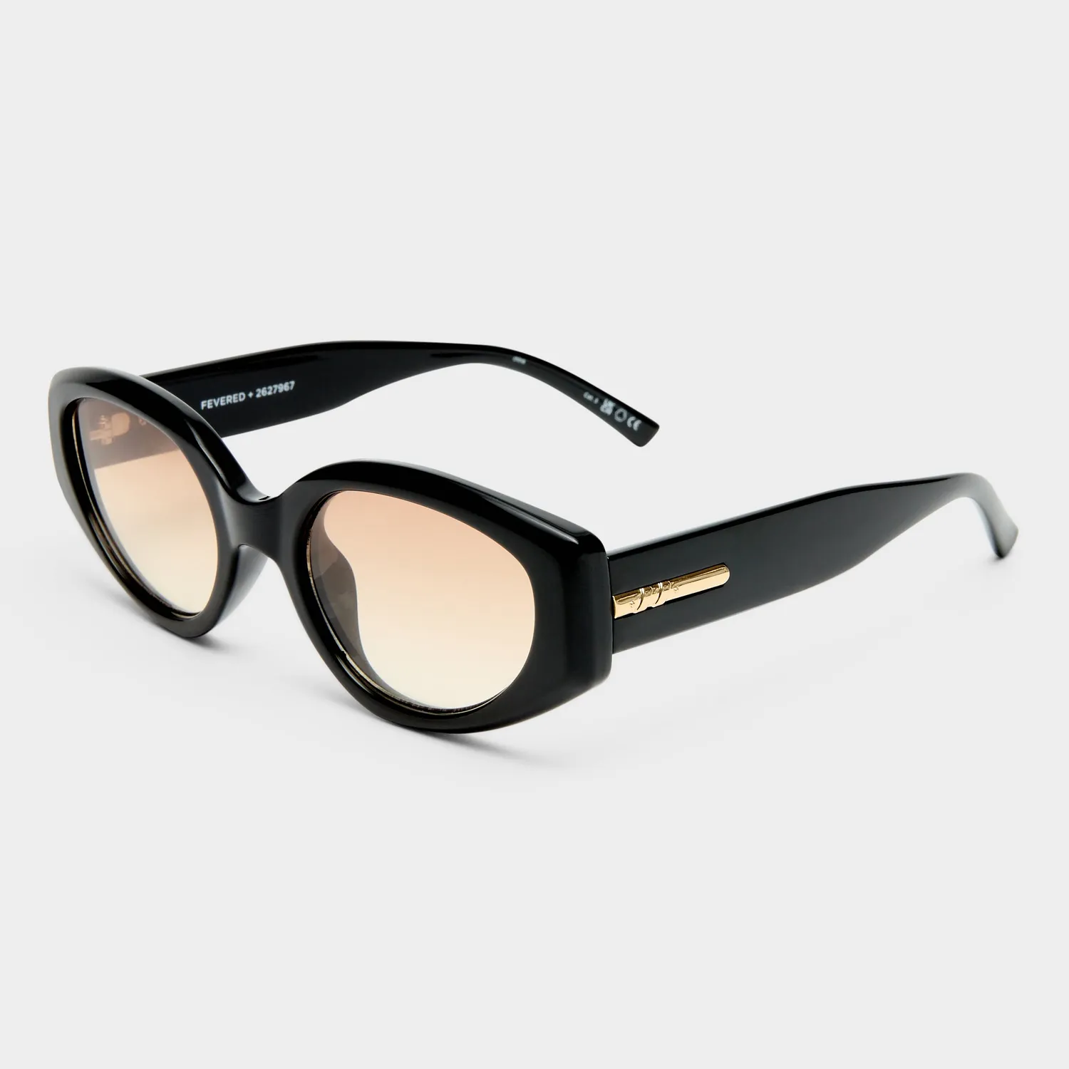 Le Specs Fevered+ occhiali da sole ovali black brown