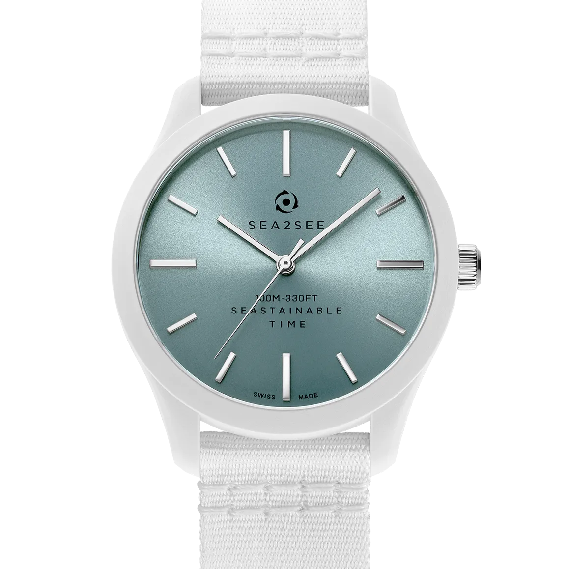 Sea2See Fiji 04 orologio 37 mm bianco quadrante azzurro