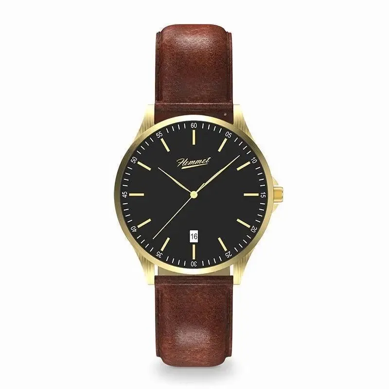 Hemmet H Watch Series 2 orologio nero pelle acciaio