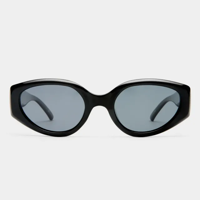 Le Specs Fevered + occhiali da sole nero ovali