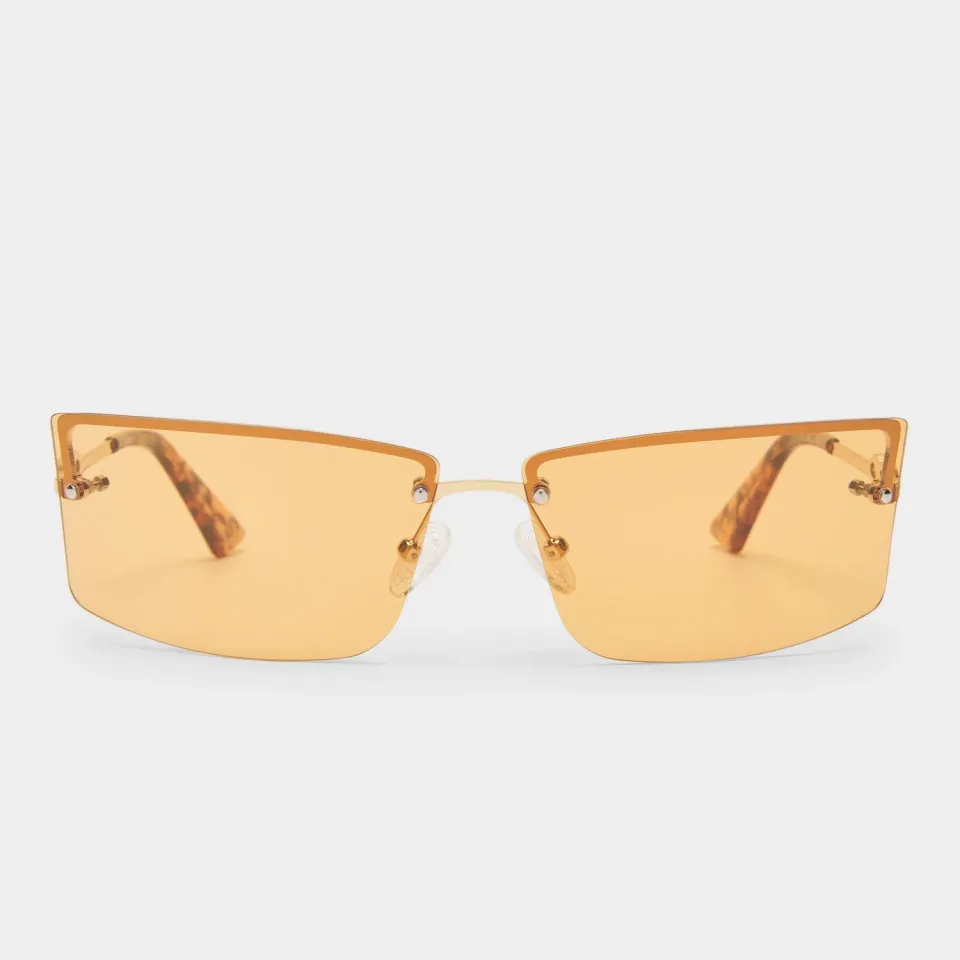 Le Specs Alien occhiale da sole Bright Gold rettangolo