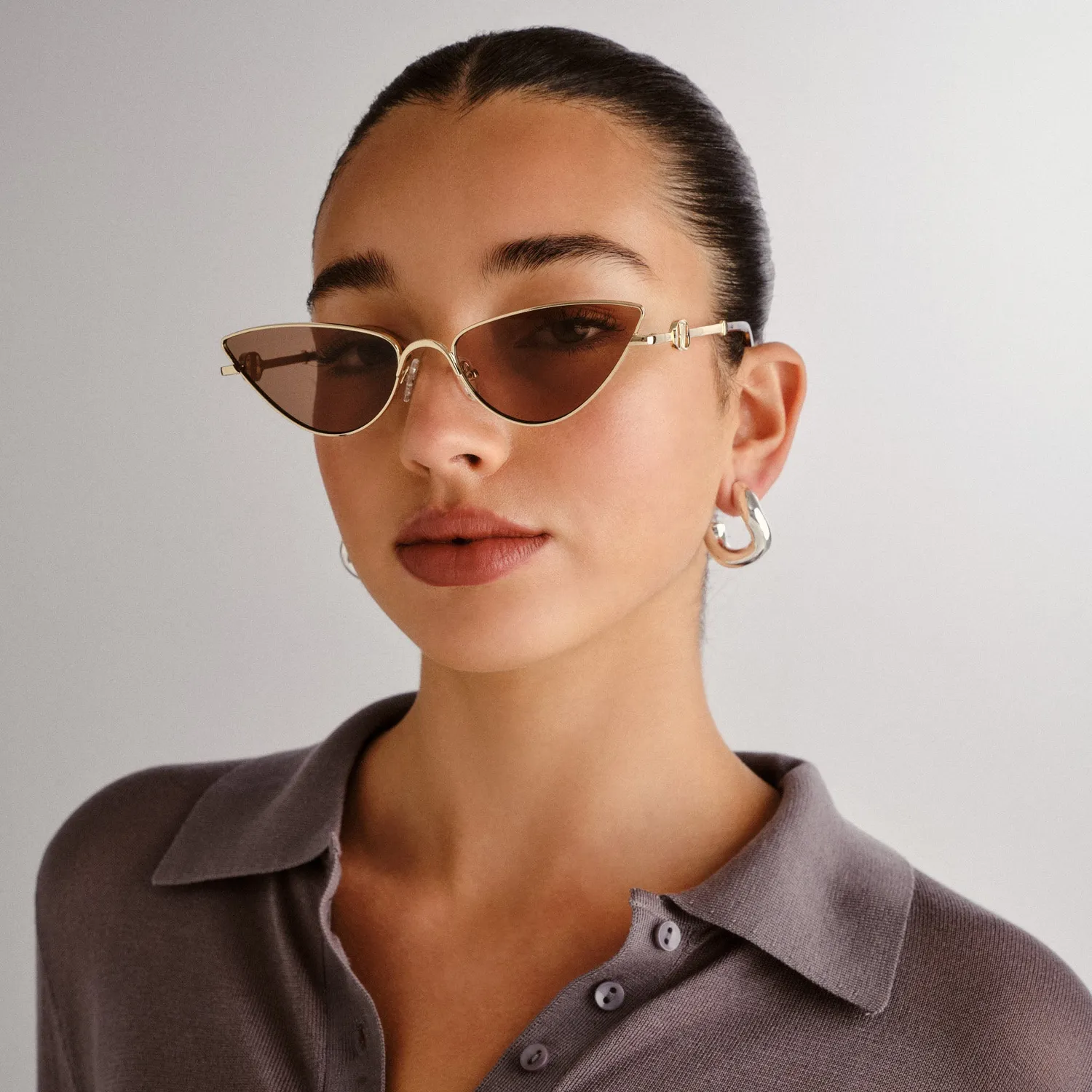 Le Specs The Soiree occhiale da sole oro lente marrone
