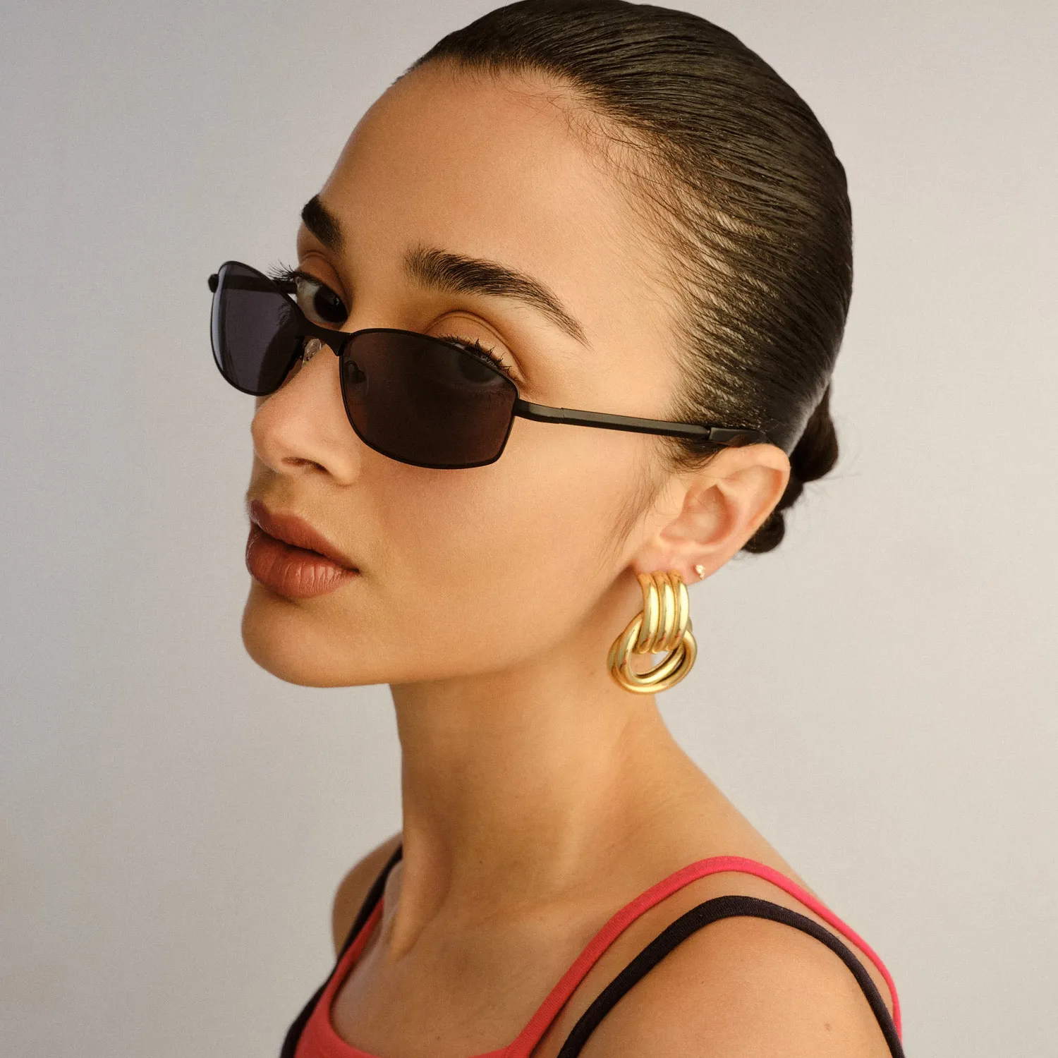 Le Specs Star Beam occhiali da sole nero opaco ovale wrap