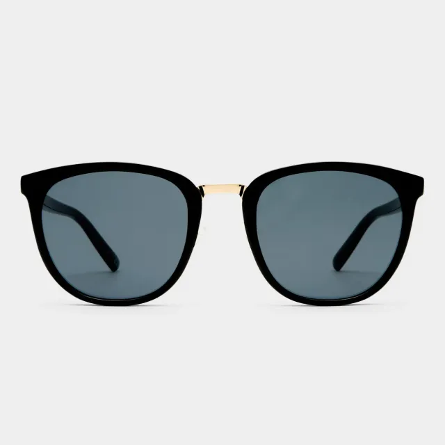 Le Specs Eclipse + occhiale da sole nero smoke rotondo