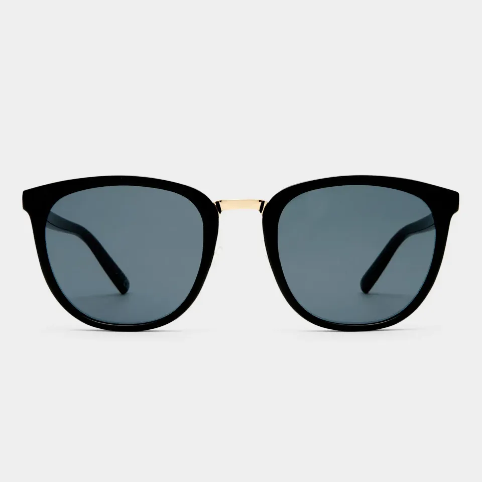 Le Specs Eclipse + occhiale da sole nero smoke rotondo