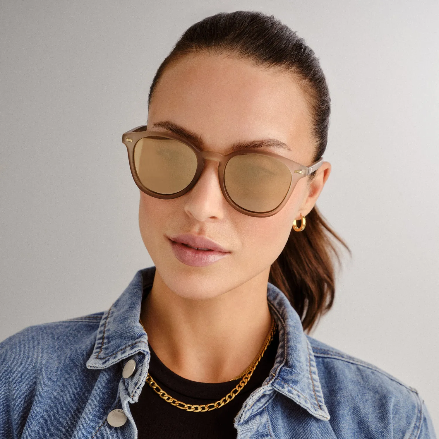 Le Specs Bandwagon occhiali da sole pietra opaco specchiati