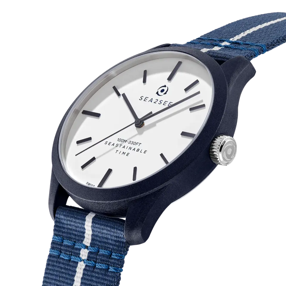 Sea2See Naxos 01 orologio blu bianco 41 mm