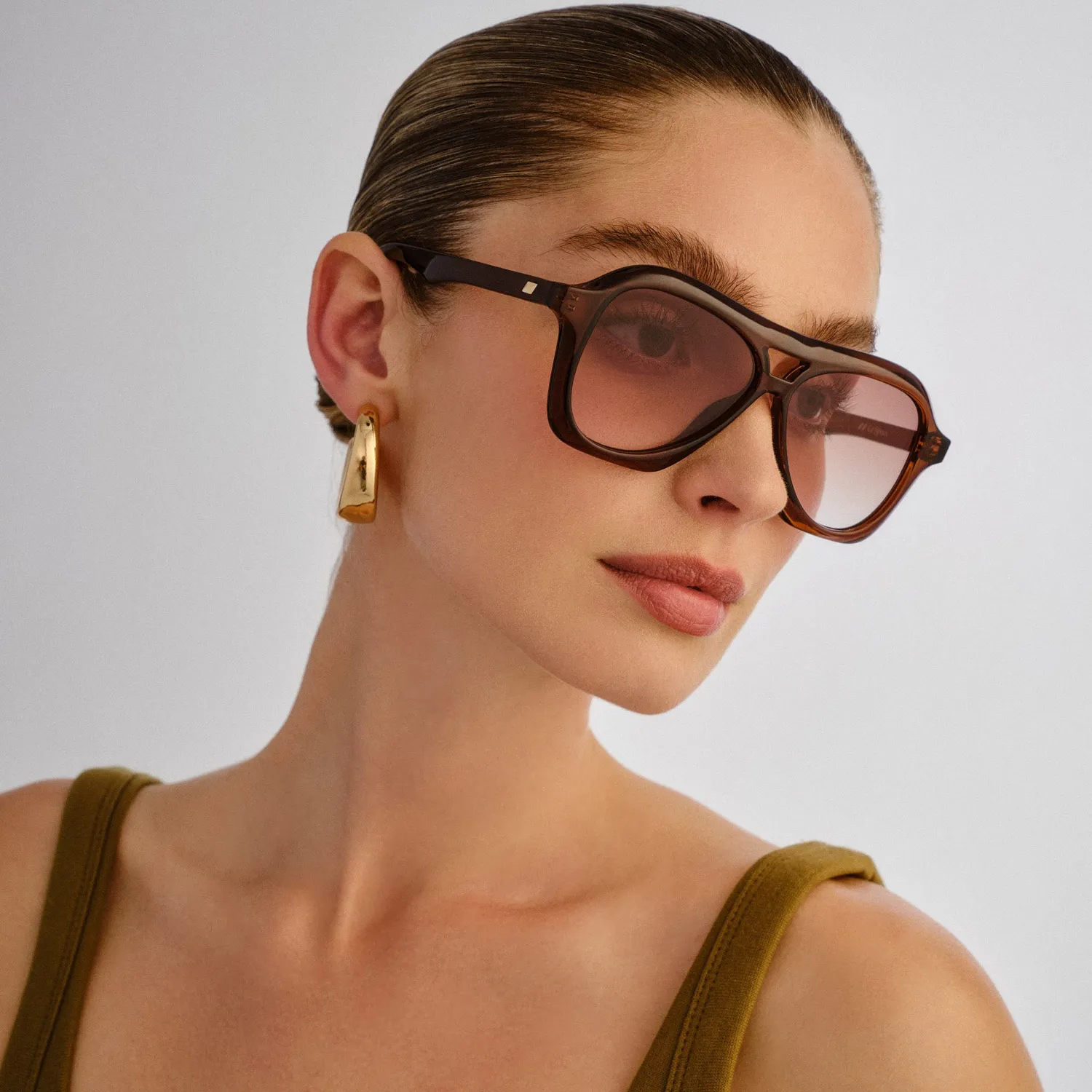 Le Specs Drizzle occhiale da sole cocoa aviatore