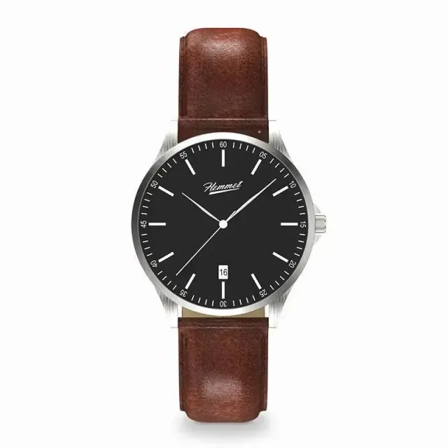 Hemmet H Watch Series 2 orologio nero cinturino pelle