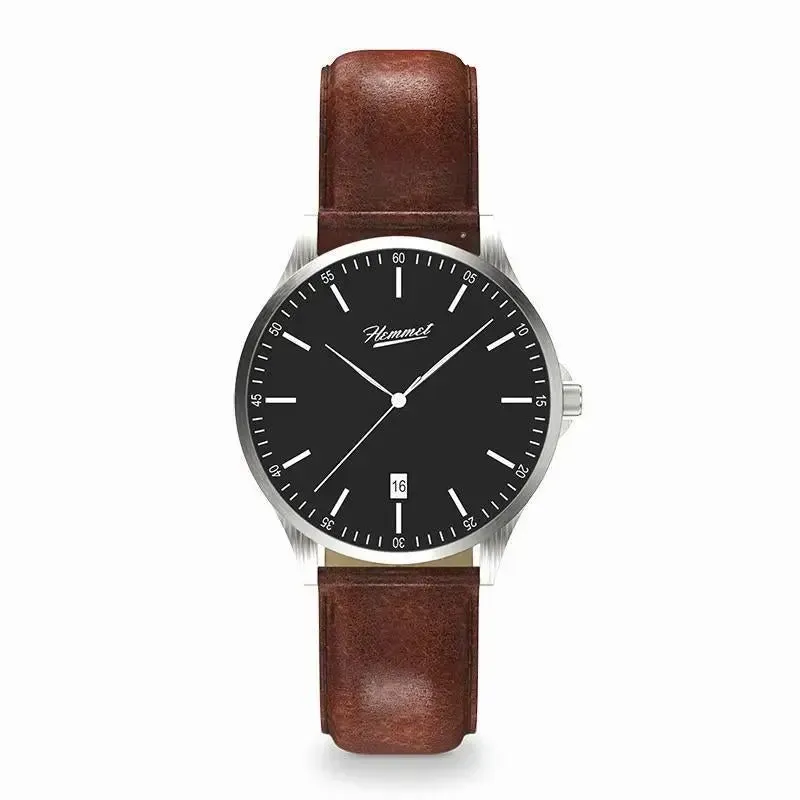 Hemmet H Watch Series 2 orologio nero cinturino pelle
