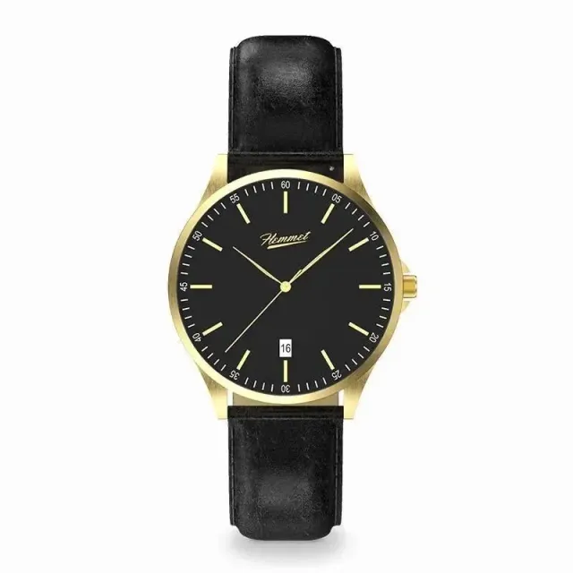 Hemmet H Watch Series 2 orologio nero pelle acciaio