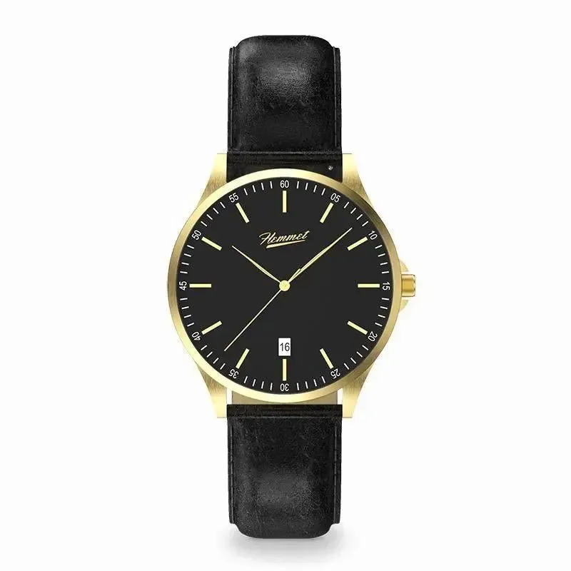 Hemmet H Watch Series 2 orologio nero pelle acciaio