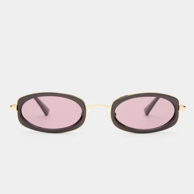 Le Specs Mecharo occhiale da sole oro ovale marrone