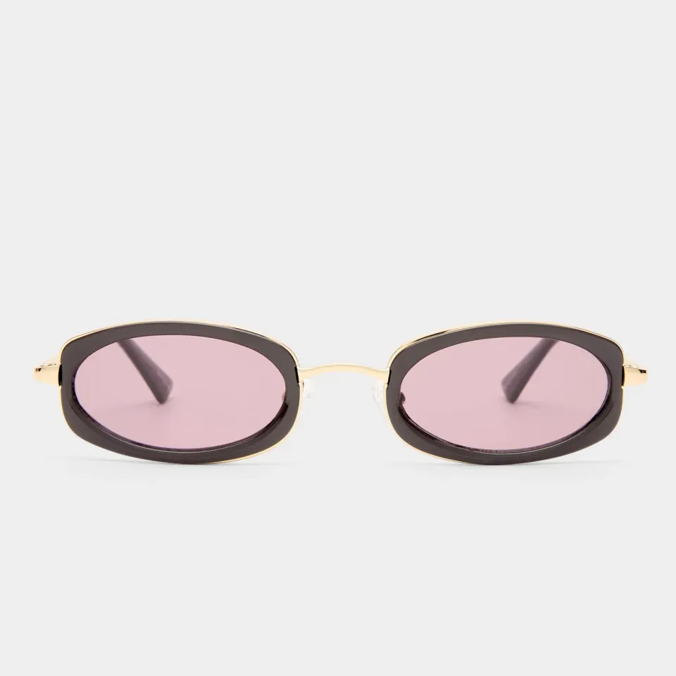 Le Specs Mecharo occhiale da sole oro ovale marrone