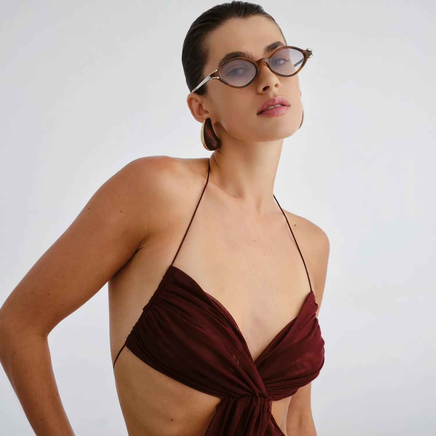 Le Specs Numero Trece occhiali da sole teak ovali