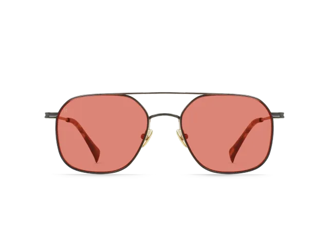 Raen Spyre Satin Black Gold occhiale da sole 54 navigator