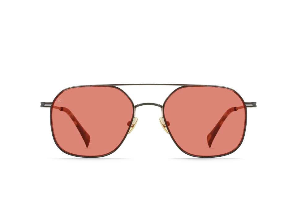 Raen Spyre Satin Black Gold occhiale da sole 54 navigator